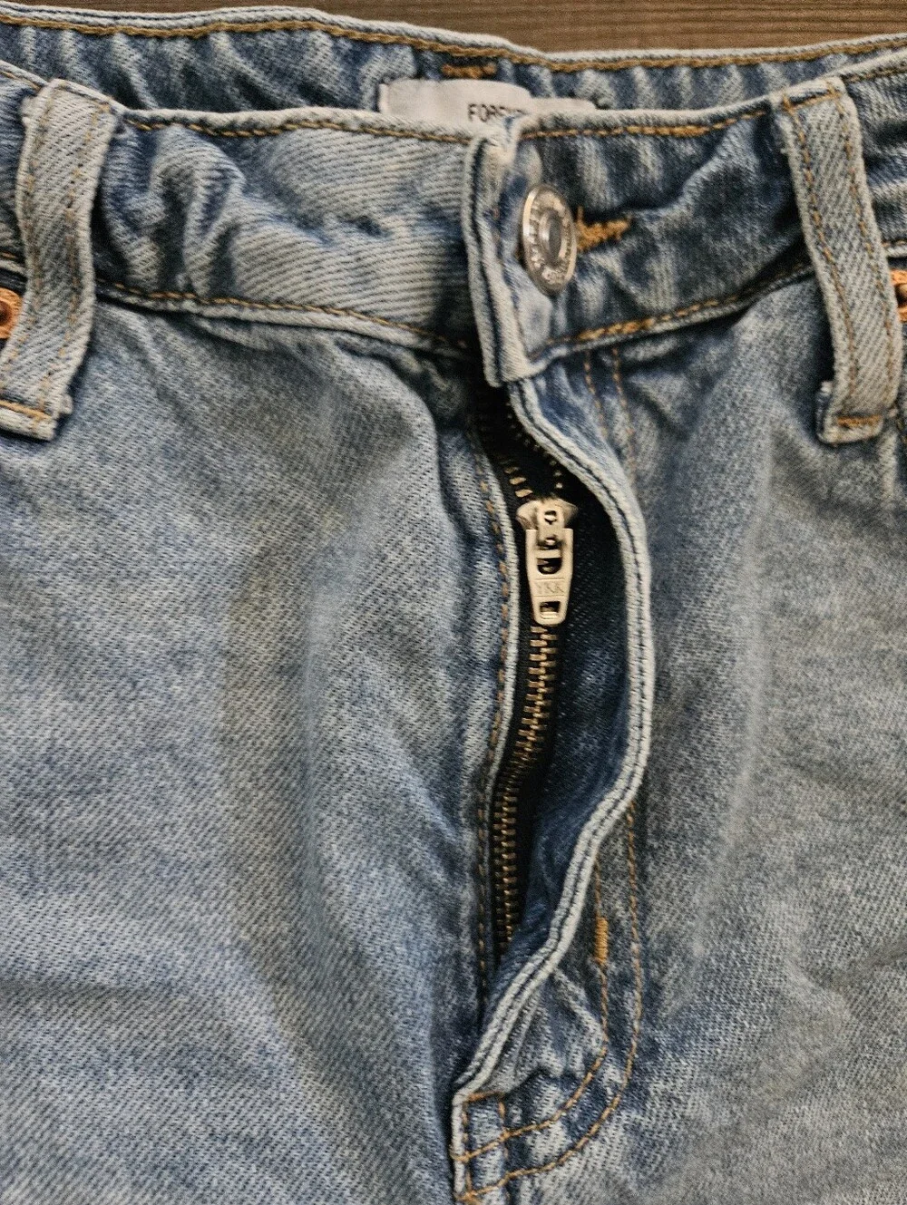 Forever 21 Light Blue Distressed Denim Cutoff Shorts
